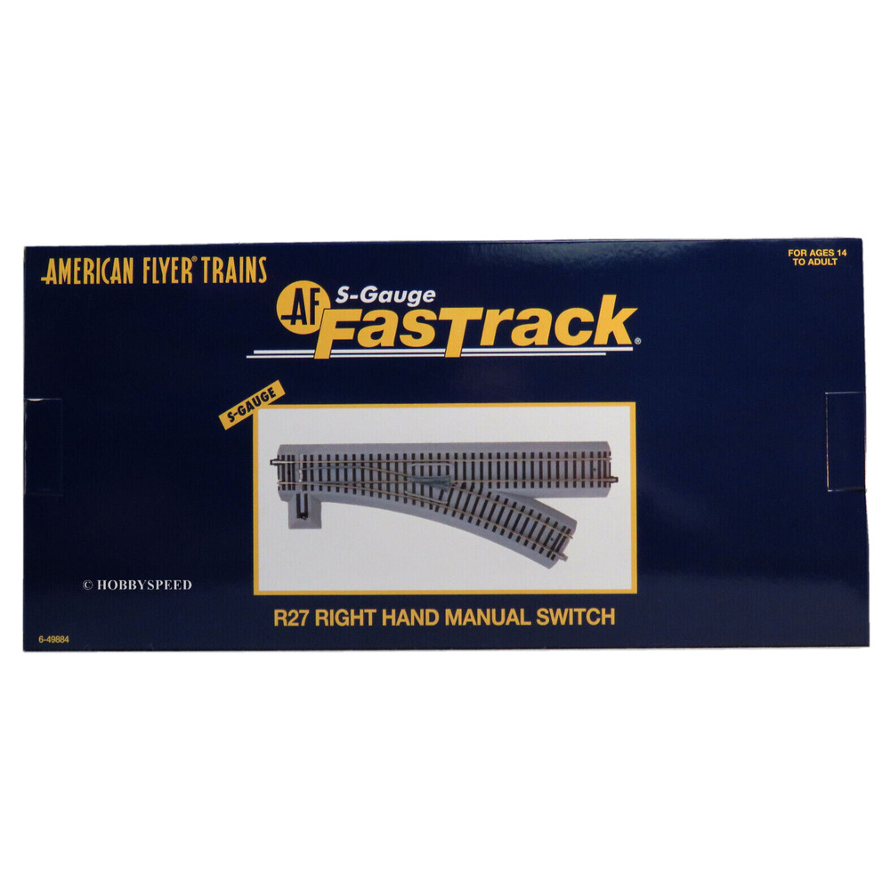 NEW Lionel American Flyer Fastrack R27 Right‎ Hand Manual Switch S Gauge 6-49884